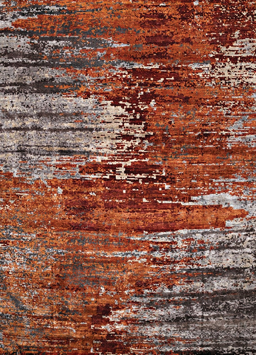 Luxury hand knotted carpet made from Wool & Bamboo Silk