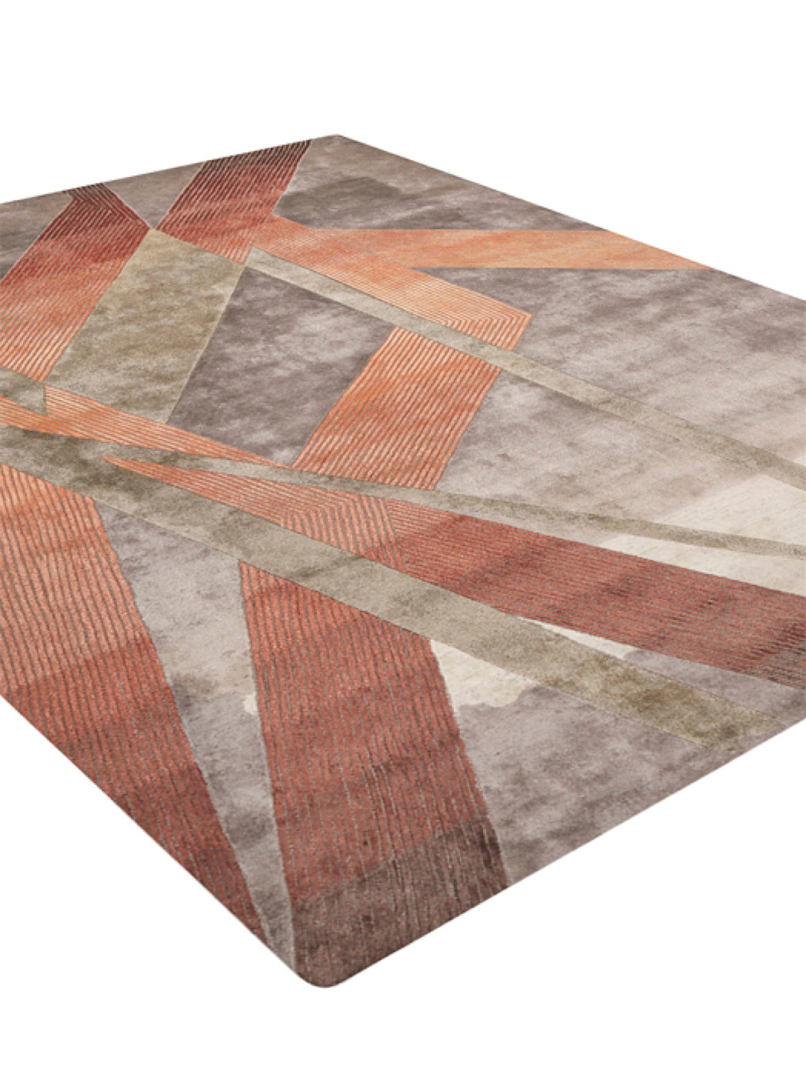 Luxury carpet in GREY RUST color and 4'6" x 6'6" size