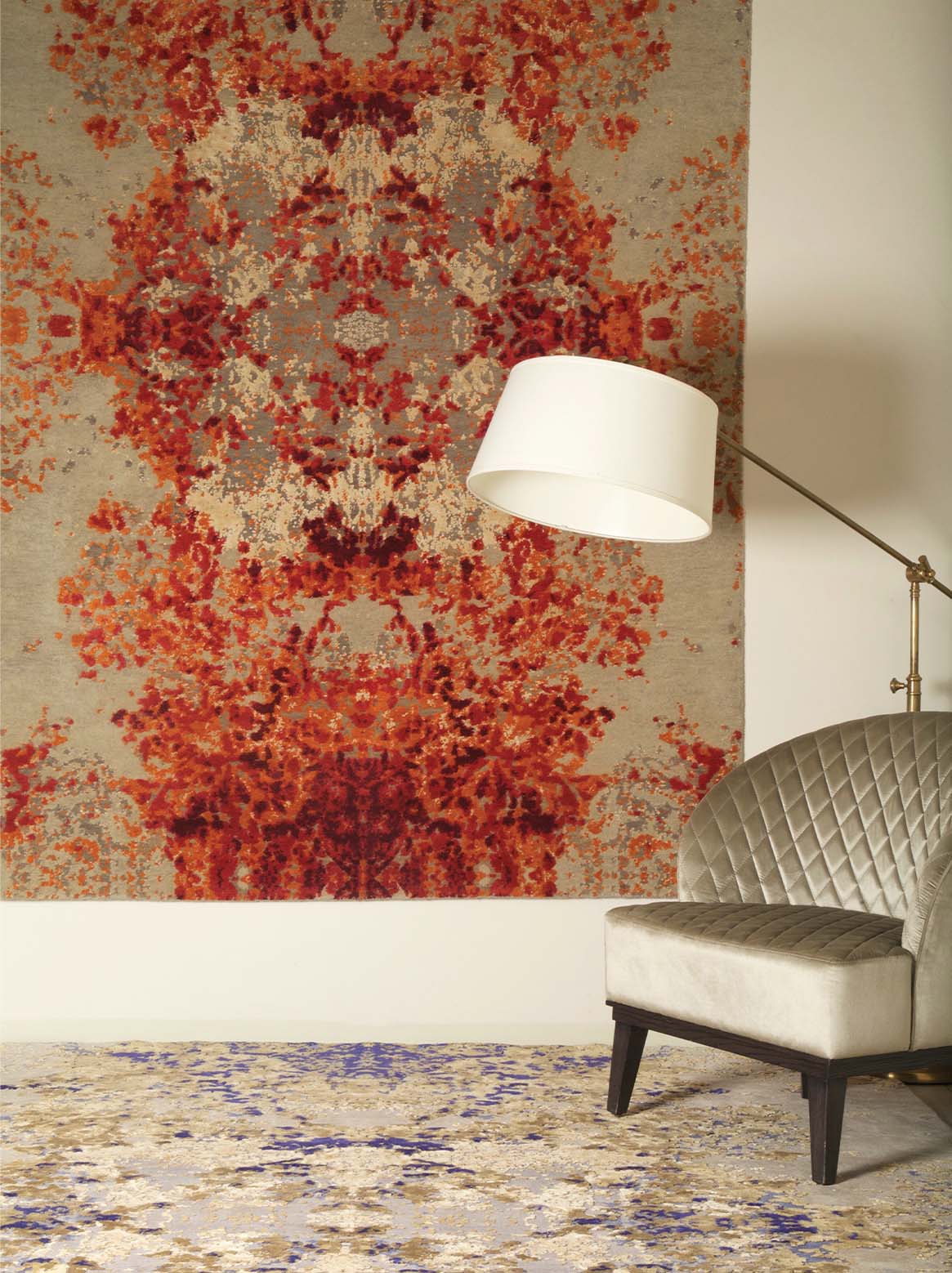 Luxury carpet in Red color and 6' x 9' size