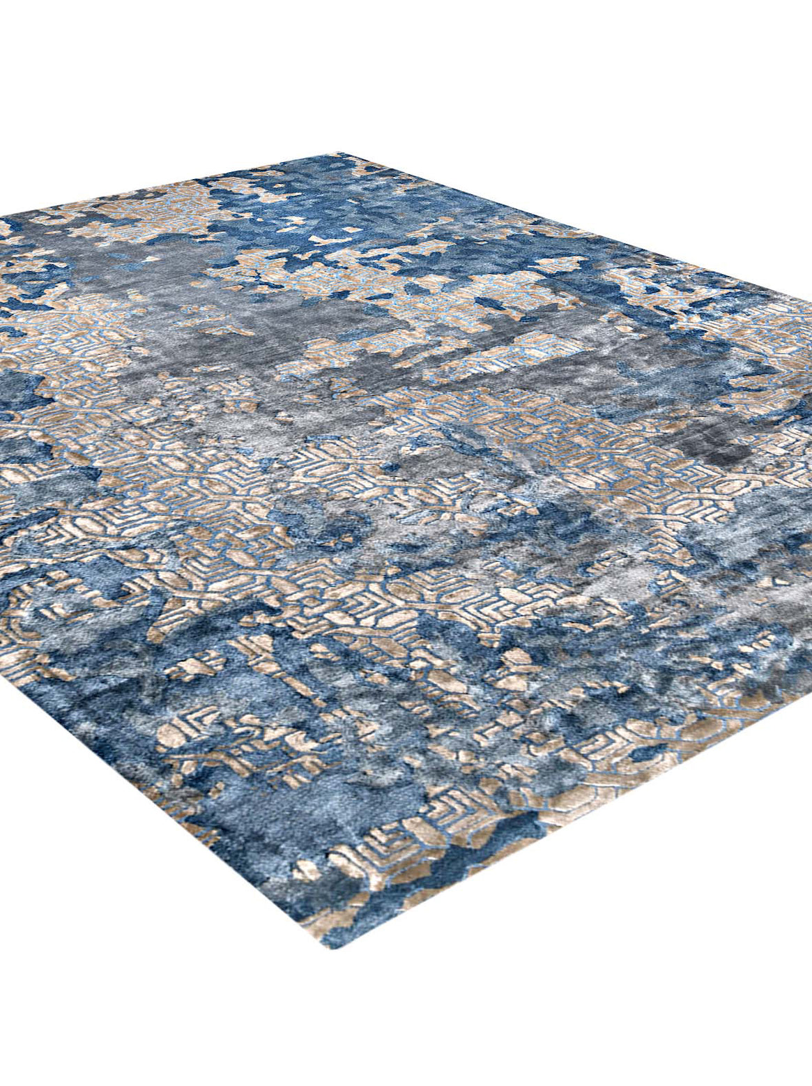 Luxury carpet in Blue color and 4'6" x 6'6" size