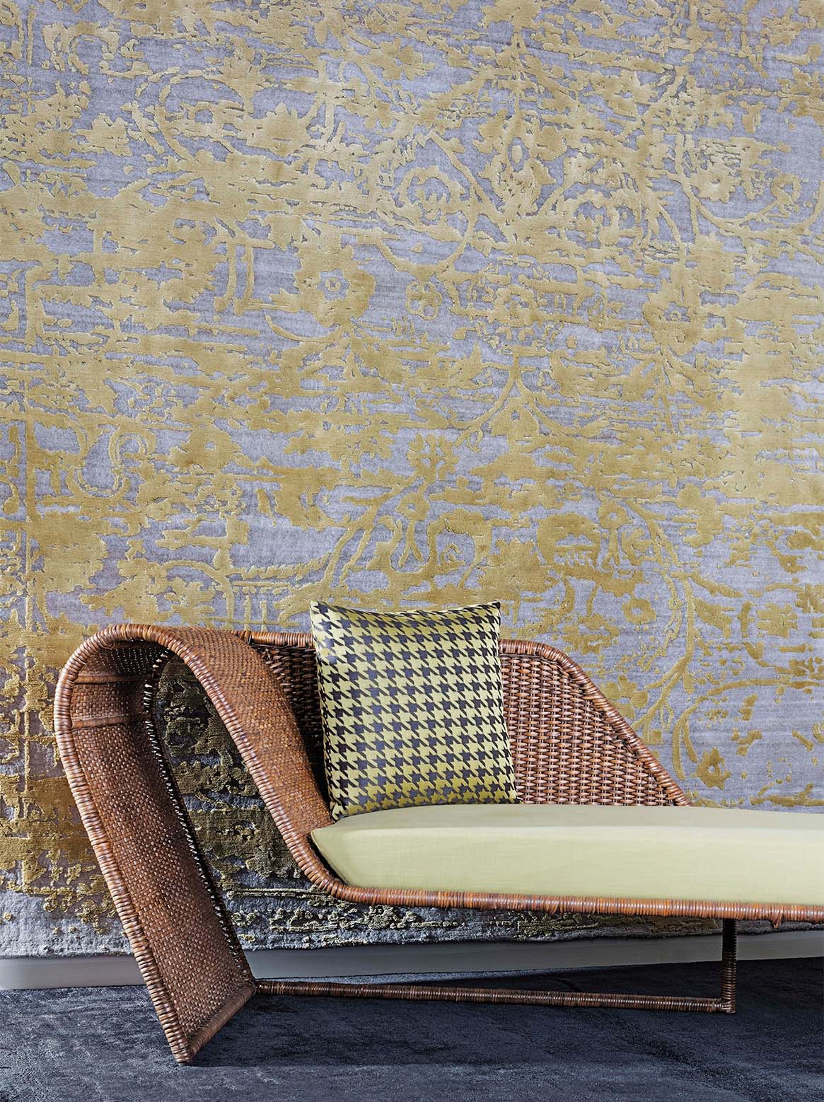 Luxury carpet in Olive color and 6' x 9' size