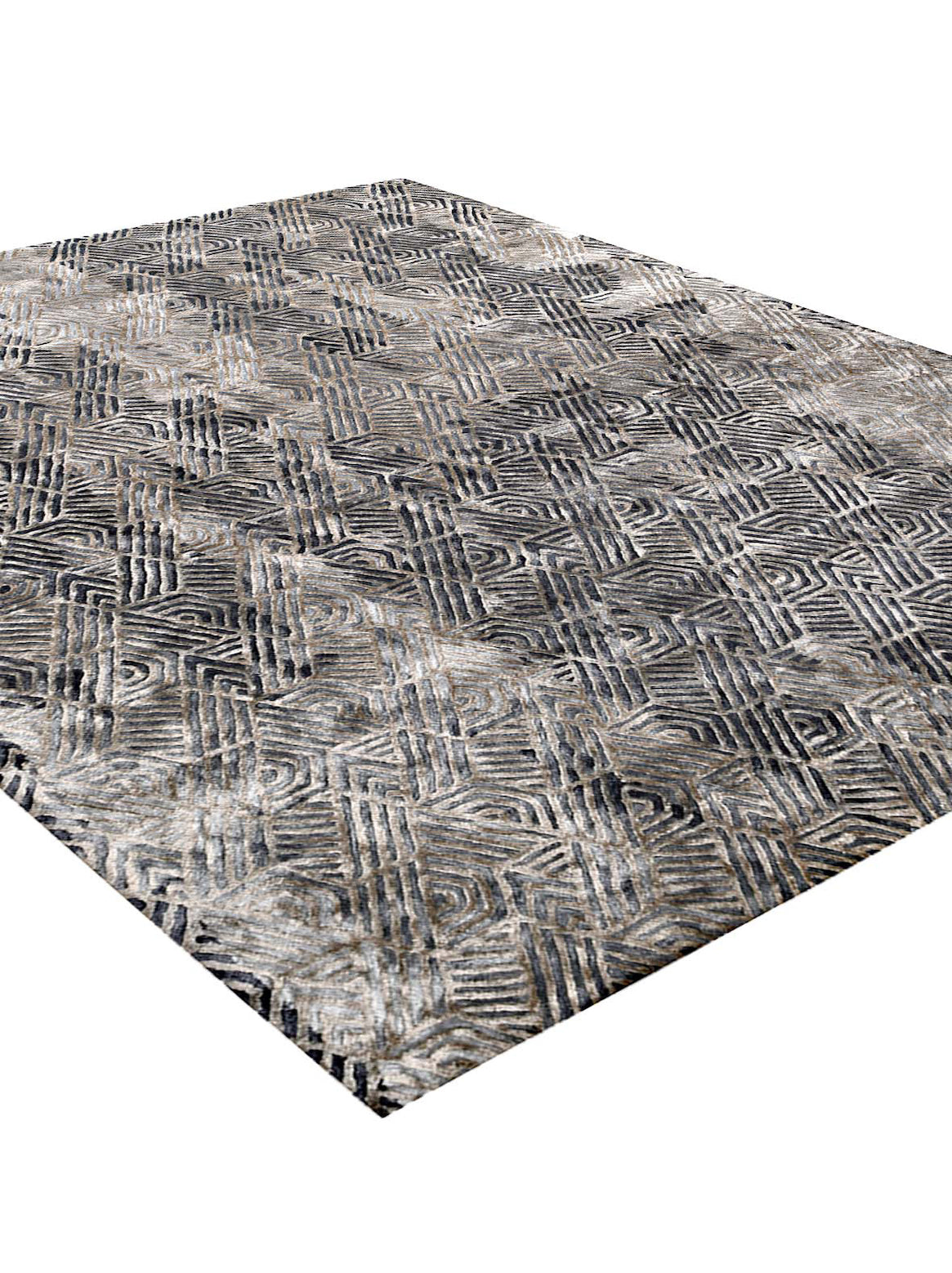 Luxury carpet in Taupe Grey color and 4'6" x 6'6" size