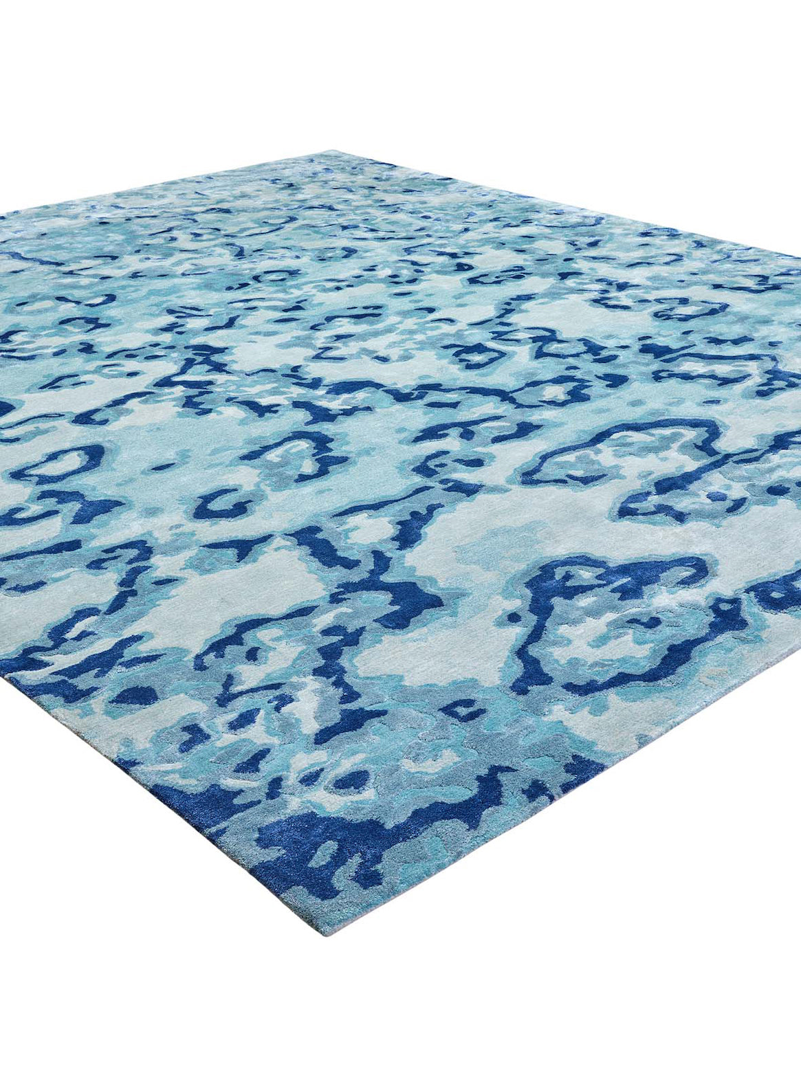 Luxury hand tufted carpet made from 100% Botanical Silk in multi color and 8' x 10' size