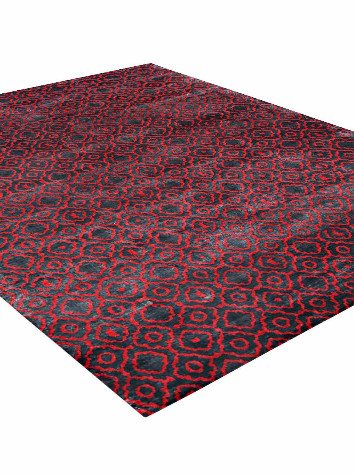 Luxury carpet in Red & Black color and 6' x 9' size