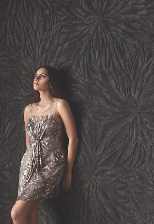 Luxury carpet in Charcoal color and 5'6" x 8' size