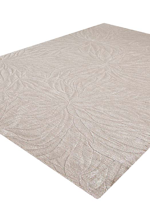 Luxury hand tufted carpet made from Wool & Botanical Silk in taupe color and 4'6" x 6'6" size