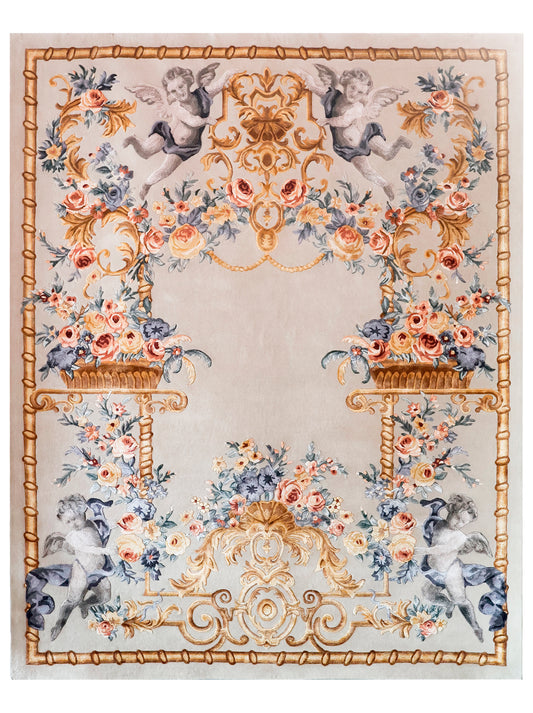 Luxury hand tufted carpet made from Wool & Bamboo Silk