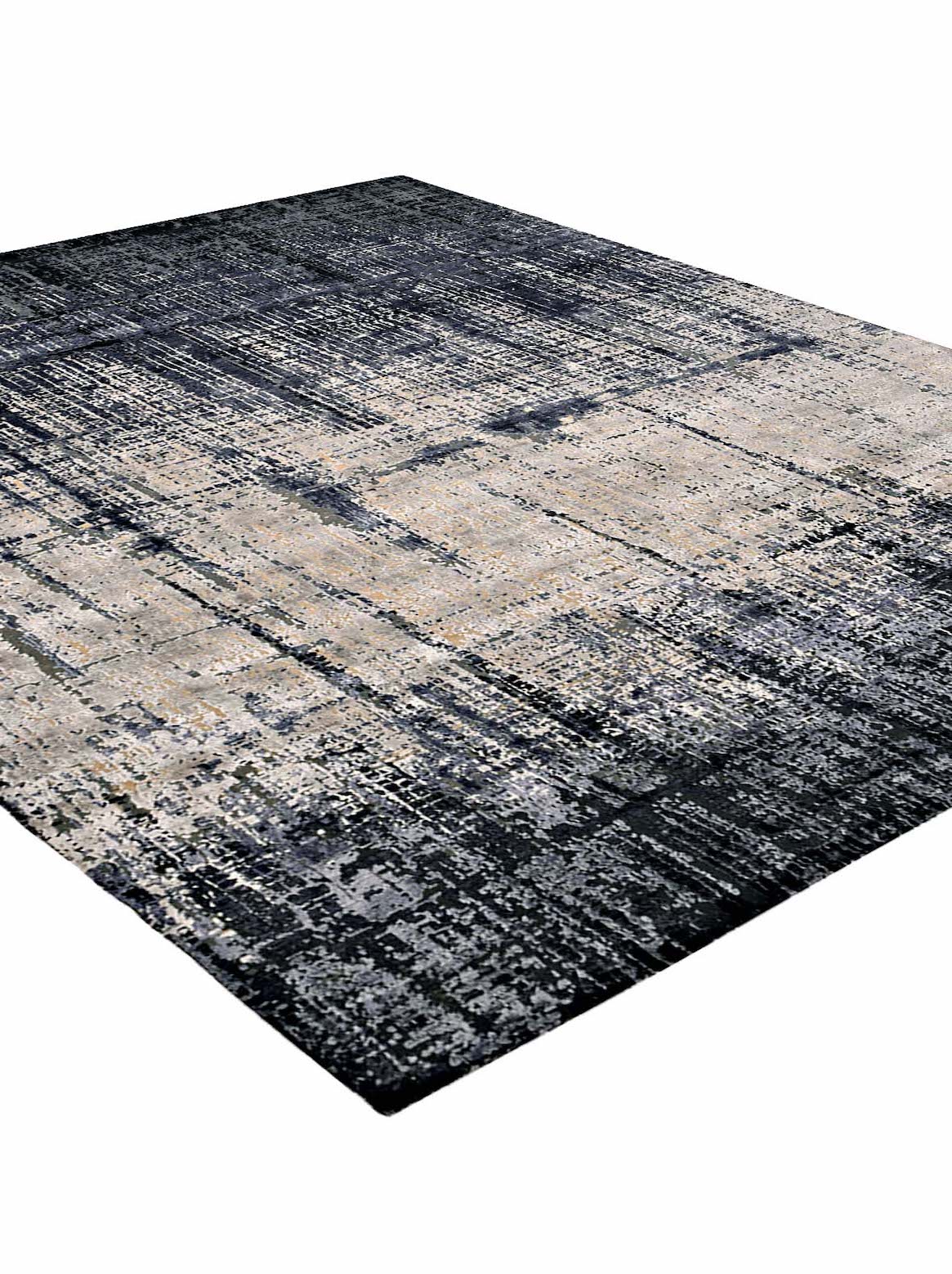 Luxury carpet in Black Silver color and 6' x 9' size