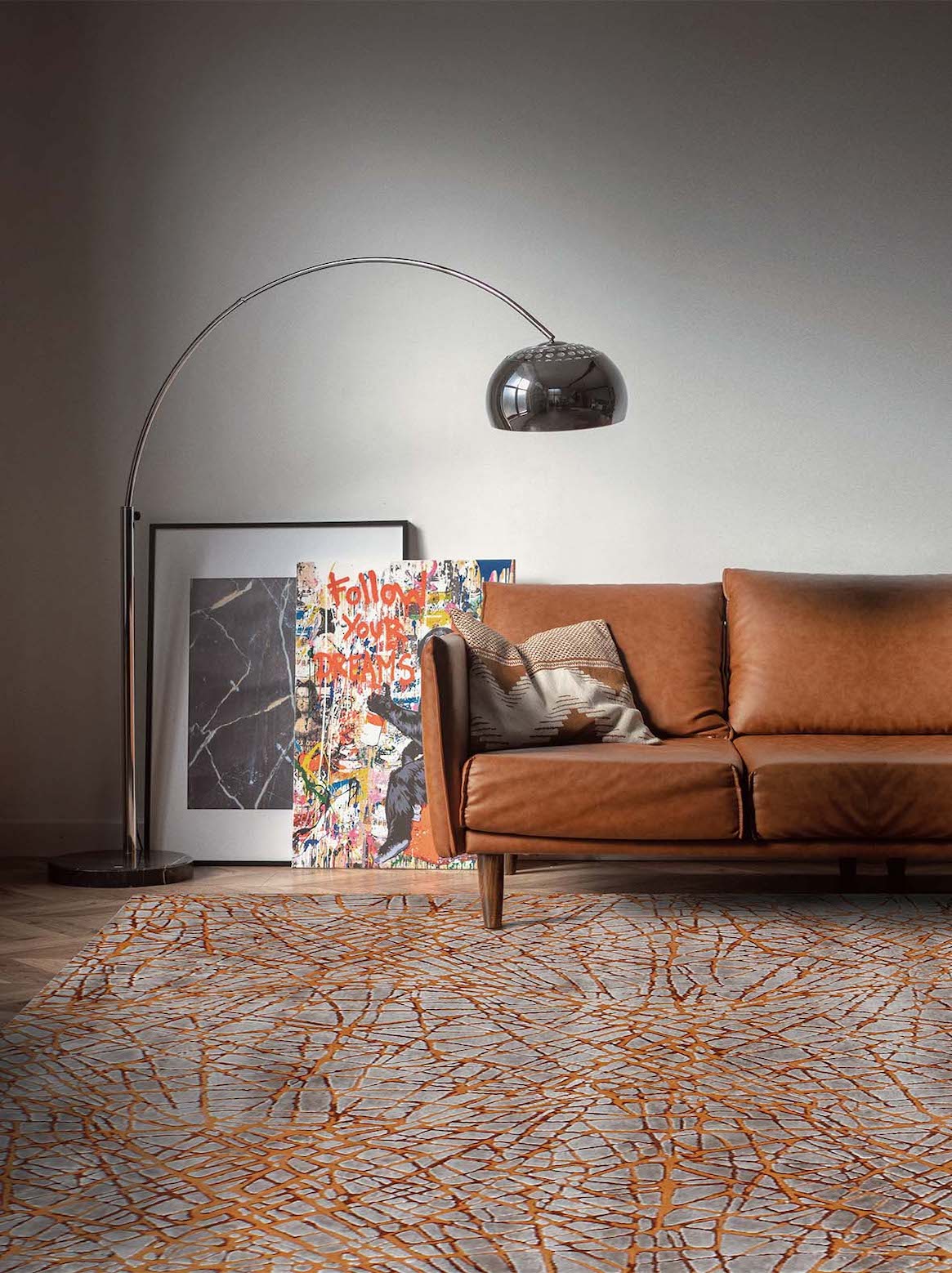 Luxury carpet in Rust color and 6' x 9' size