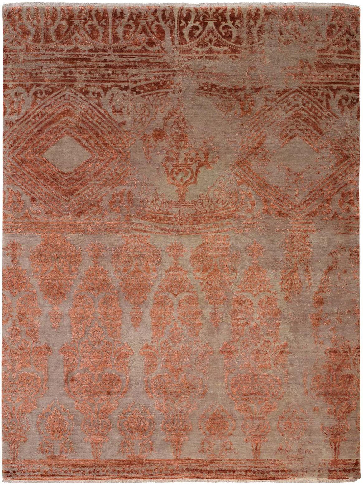 Luxury hand knotted carpet made from Wool & Botanical Silk