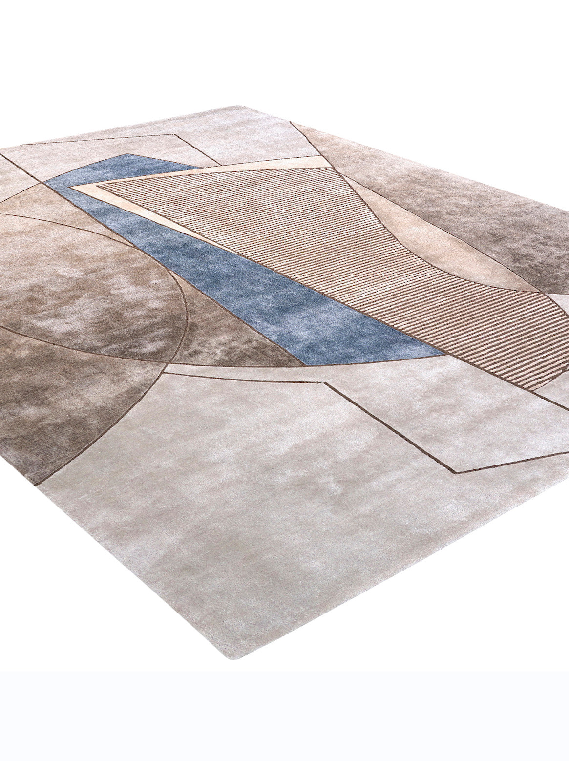 Luxury carpet in Grey Blue color and 4'6" x 6'6" size