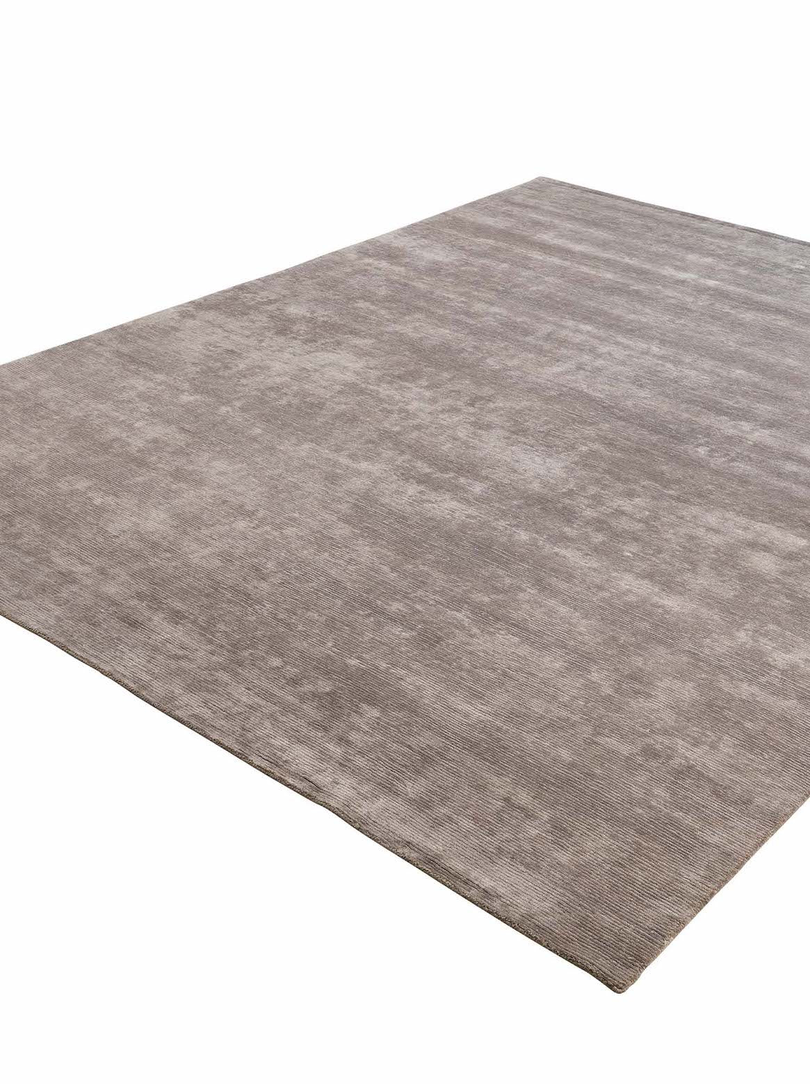 Luxury hand knotted carpet made from Botanical Silk in grey color and 5'6" x 8' size