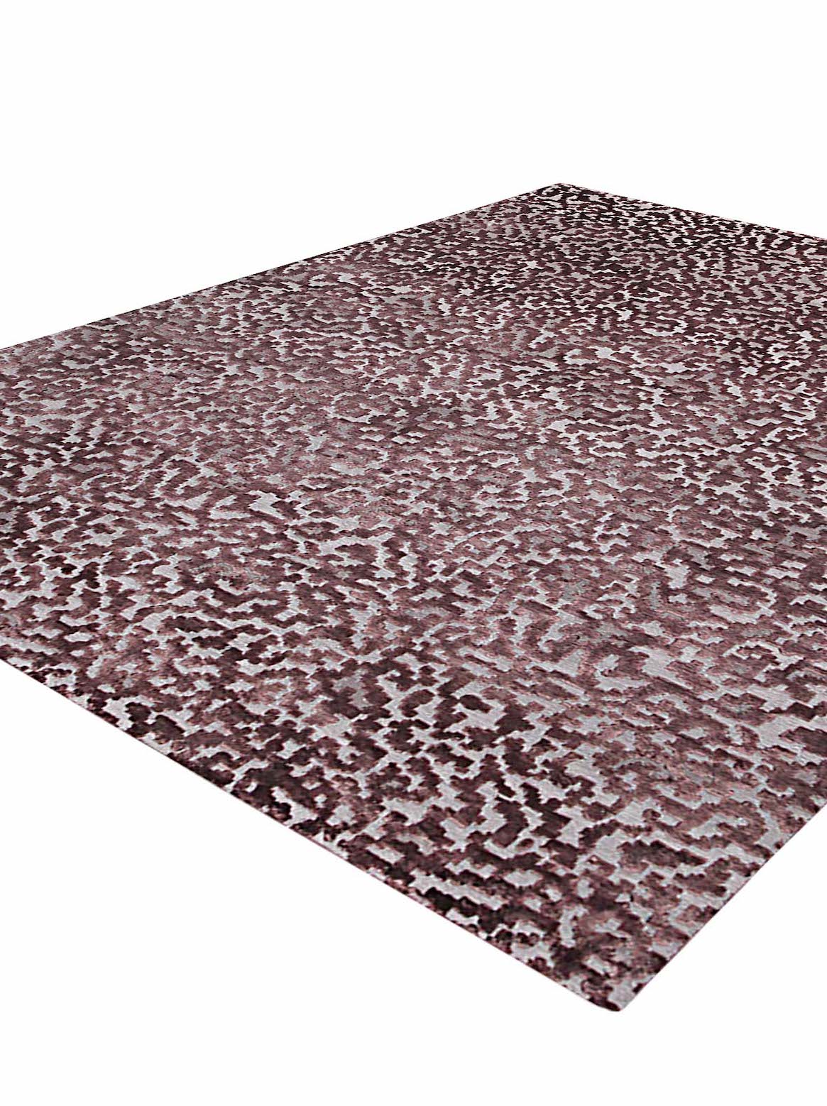 Luxury hand knotted carpet made from Botanical Silk in grey mauve color and 4'6" x 6'6" size