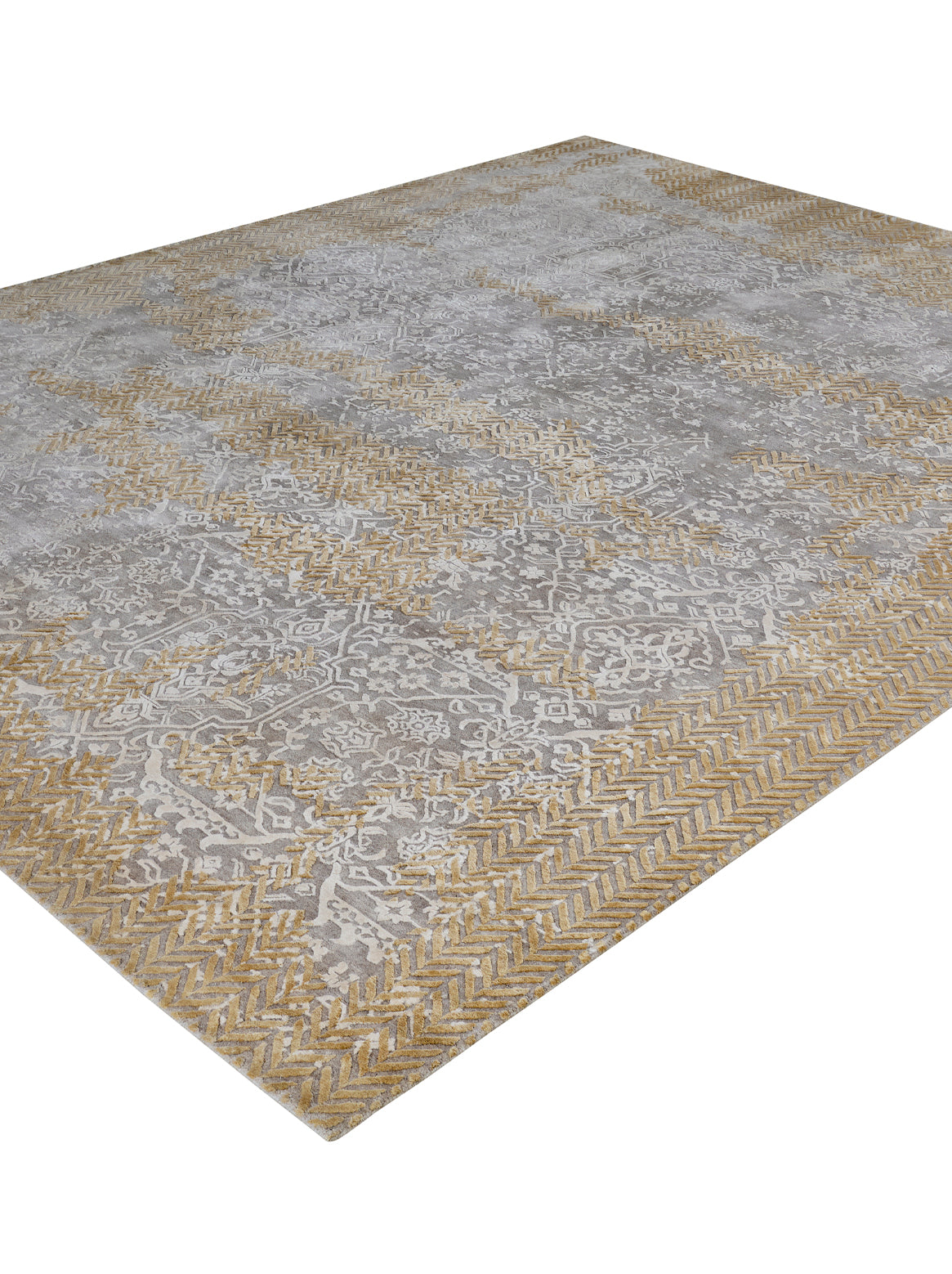 Luxury carpet in Beige Gold color and 6' x 9' size