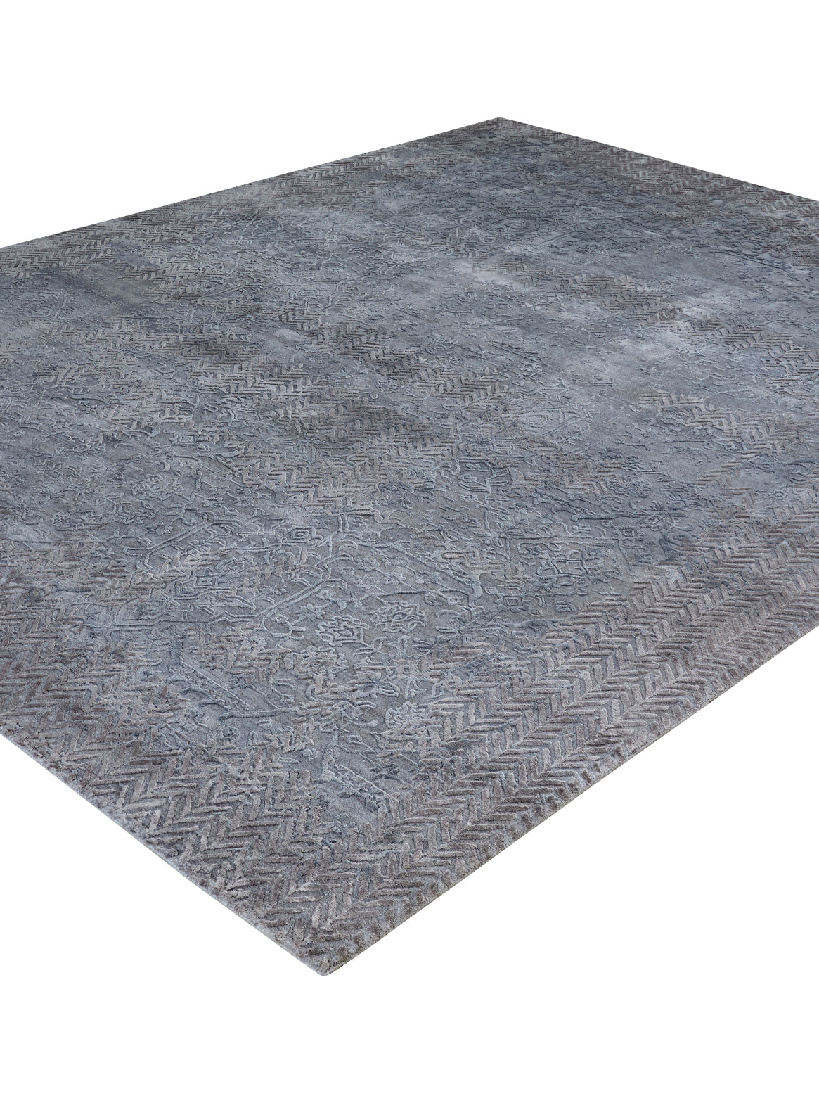 Luxury carpet in Grey Blue color and 6' x 9' size