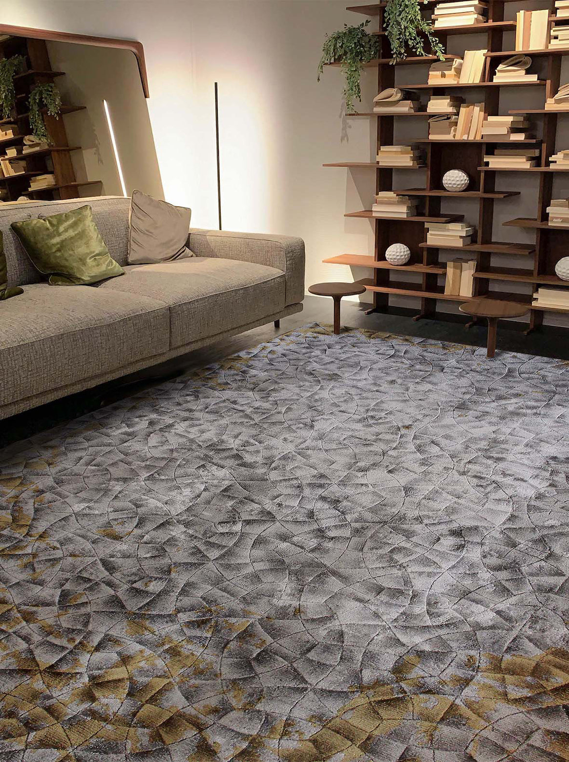 Luxury carpet in Taupe Gold color and 5'6" x 8' size