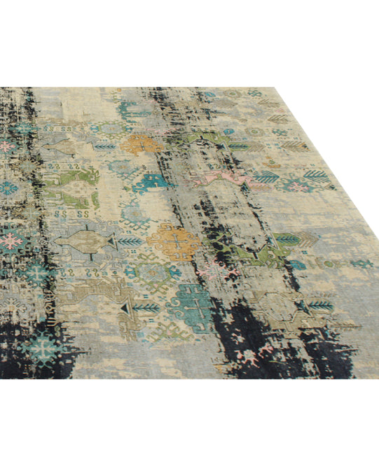 Luxury hand knotted carpet made from 100% Wool in multi color and 9'6" x 13'6" size
