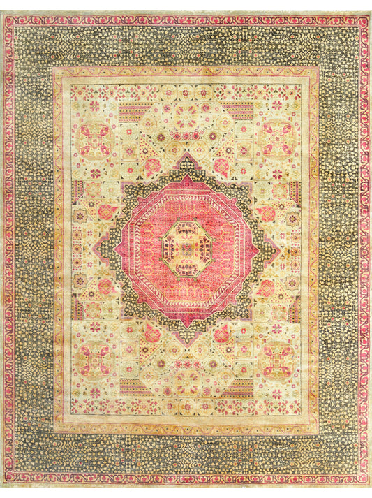 Luxury hand knotted carpet made from Wool & Bamboo Silk