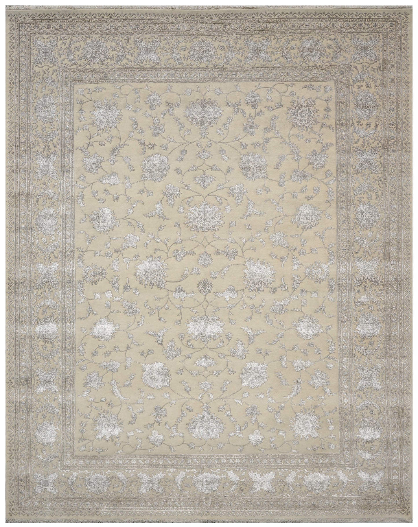 Luxury hand knotted carpet made from Wool & Botanical Silk
