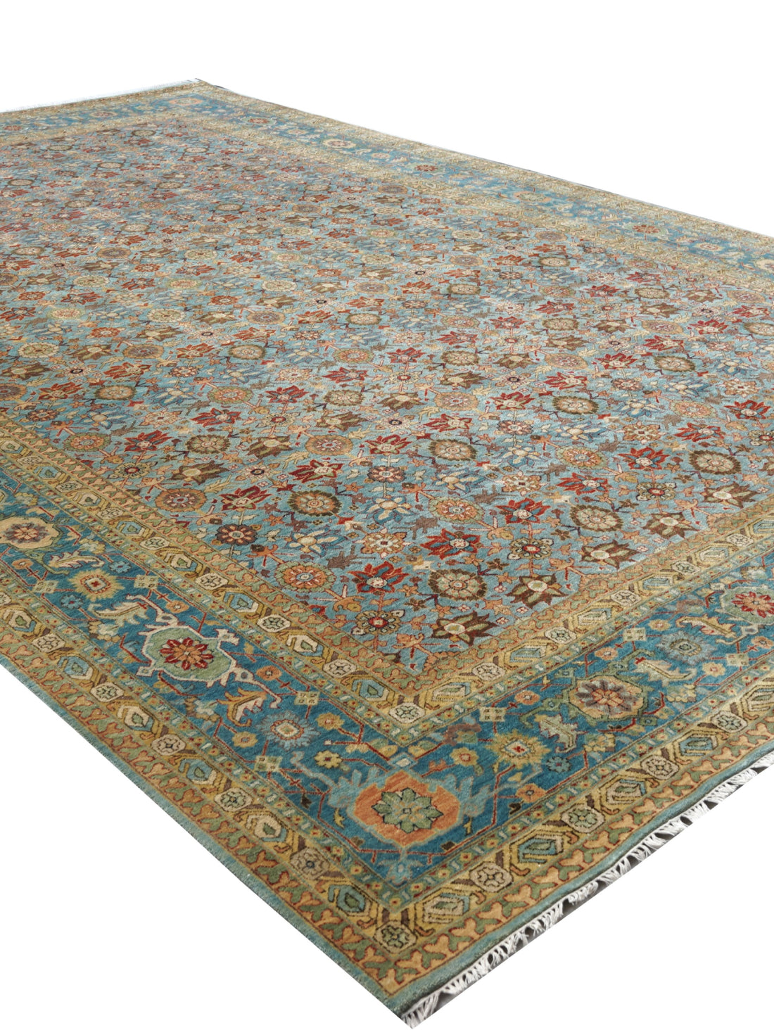 Luxury carpet in AQUA MULTI color and Custom Size