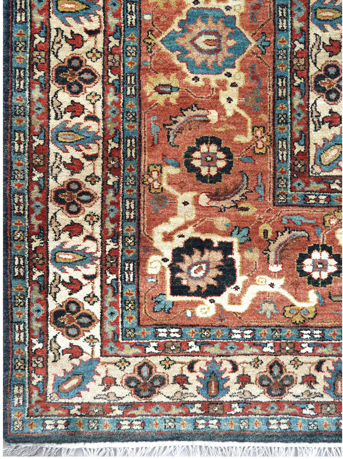 Luxury hand knotted carpet made from 100% Wool in blue color and 12' x 15'6" size