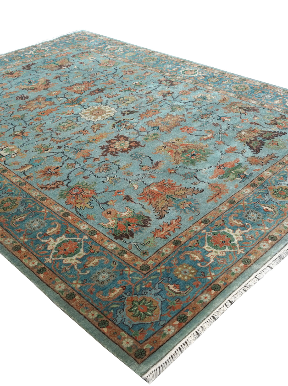 Luxury carpet in AQUA MULTI color and Custom Size
