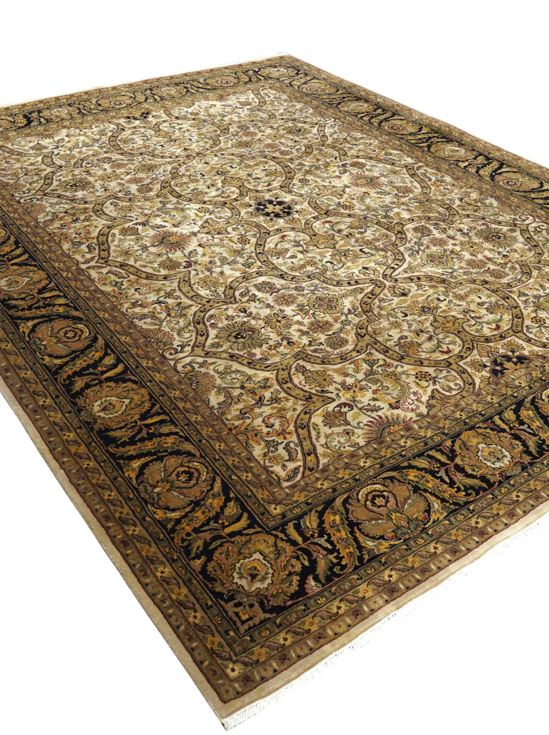 Luxury carpet in CREAM & BLACK color and Custom Size