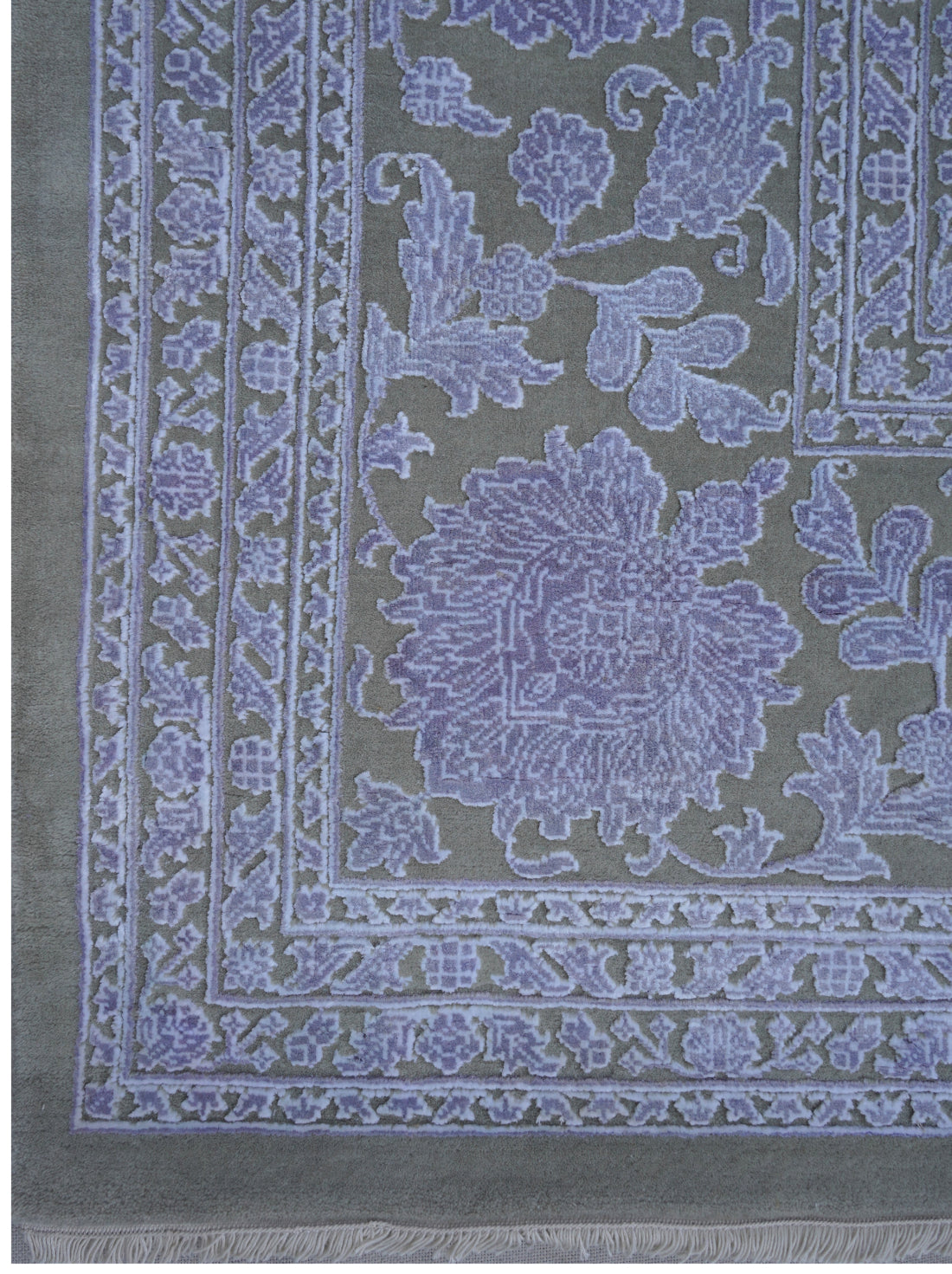 Luxury hand knotted carpet made from 100% Wool in grey color and 12' x 17'6" size