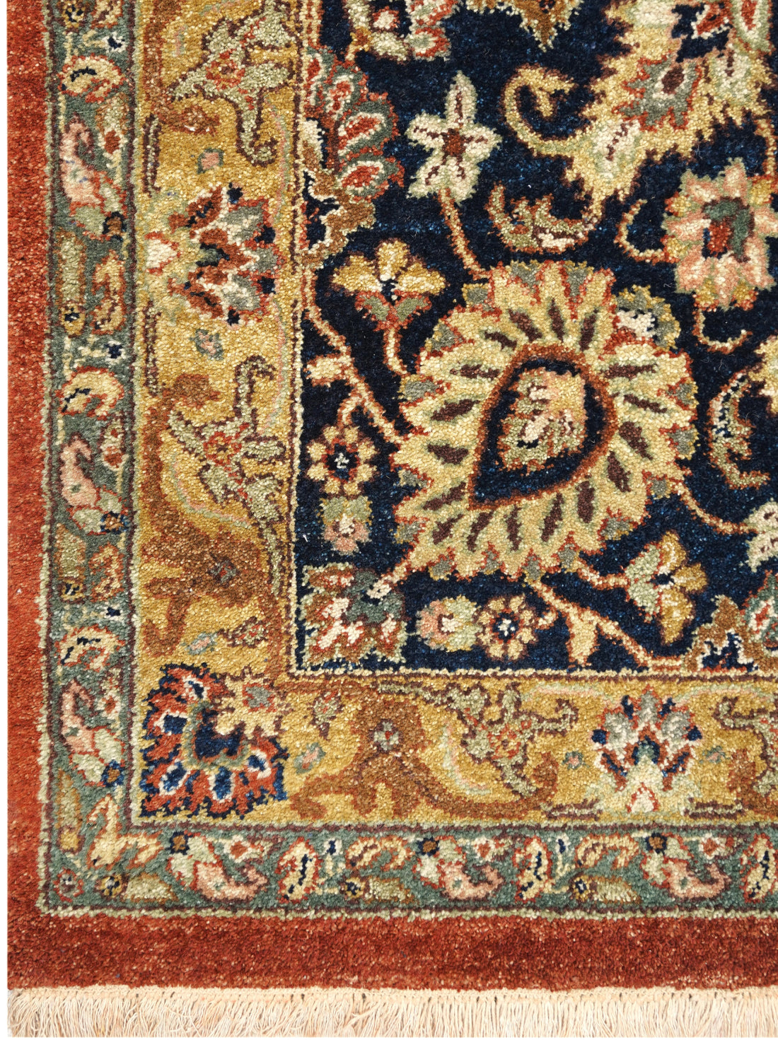 Luxury hand knotted carpet made from 100% Wool in rust color and 11'6" x 15' size