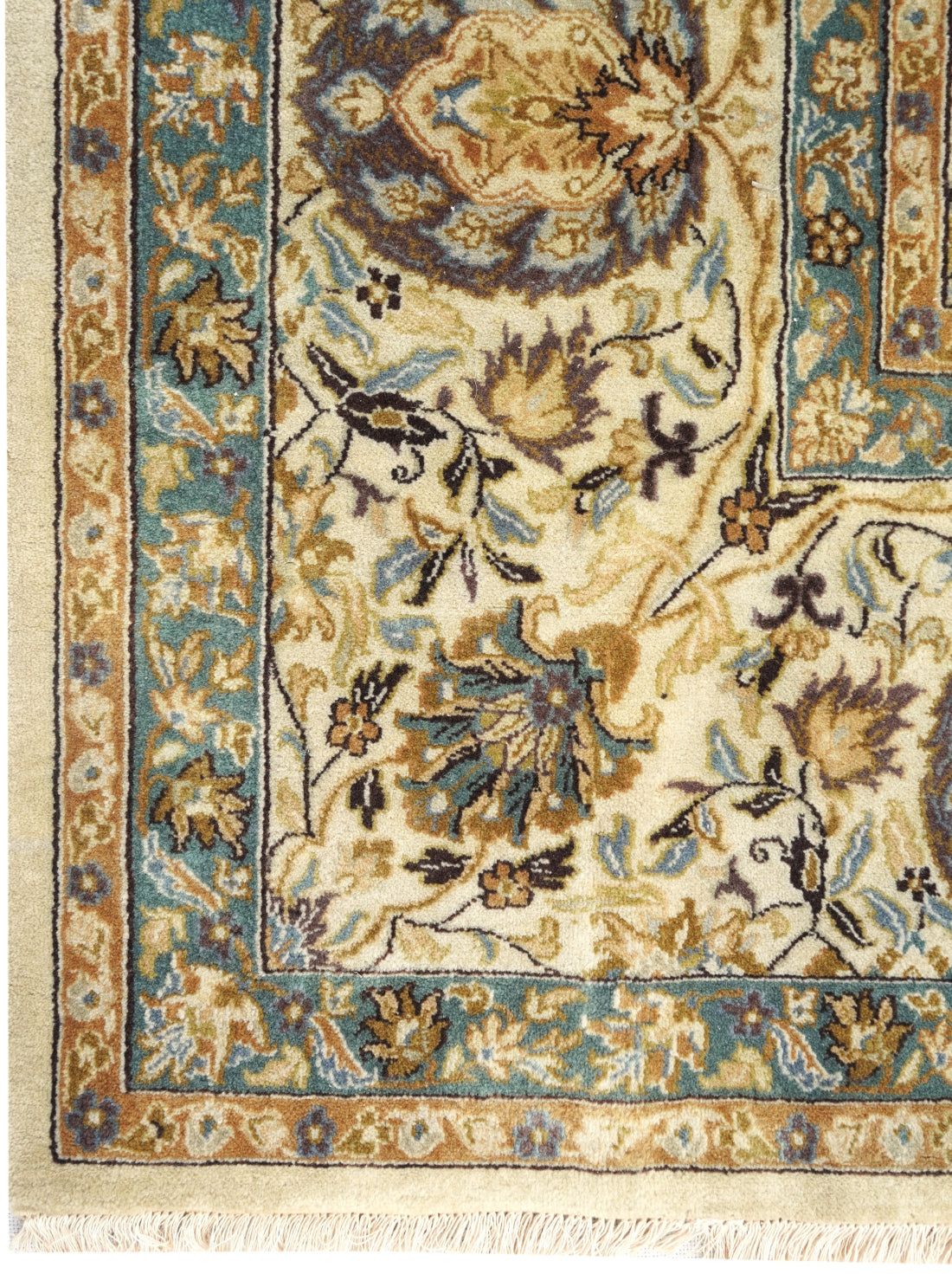 Luxury hand knotted carpet made from 100% Wool in beige color and 10' x 14' size