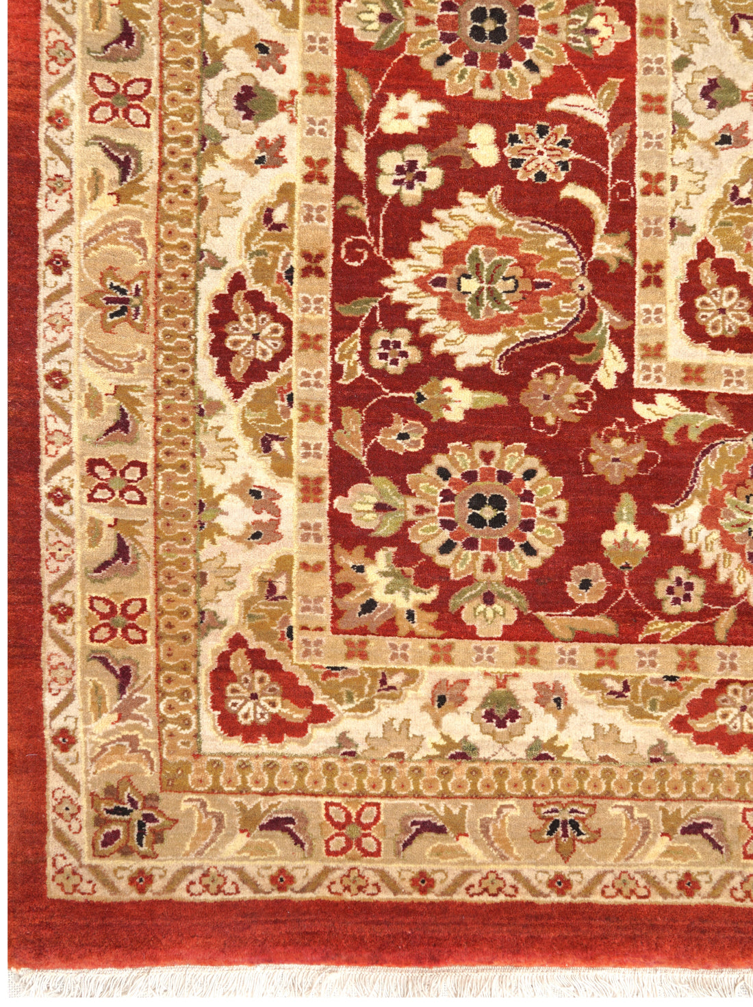 Luxury hand knotted carpet made from 100% Wool in rust color and 12' x 15' size