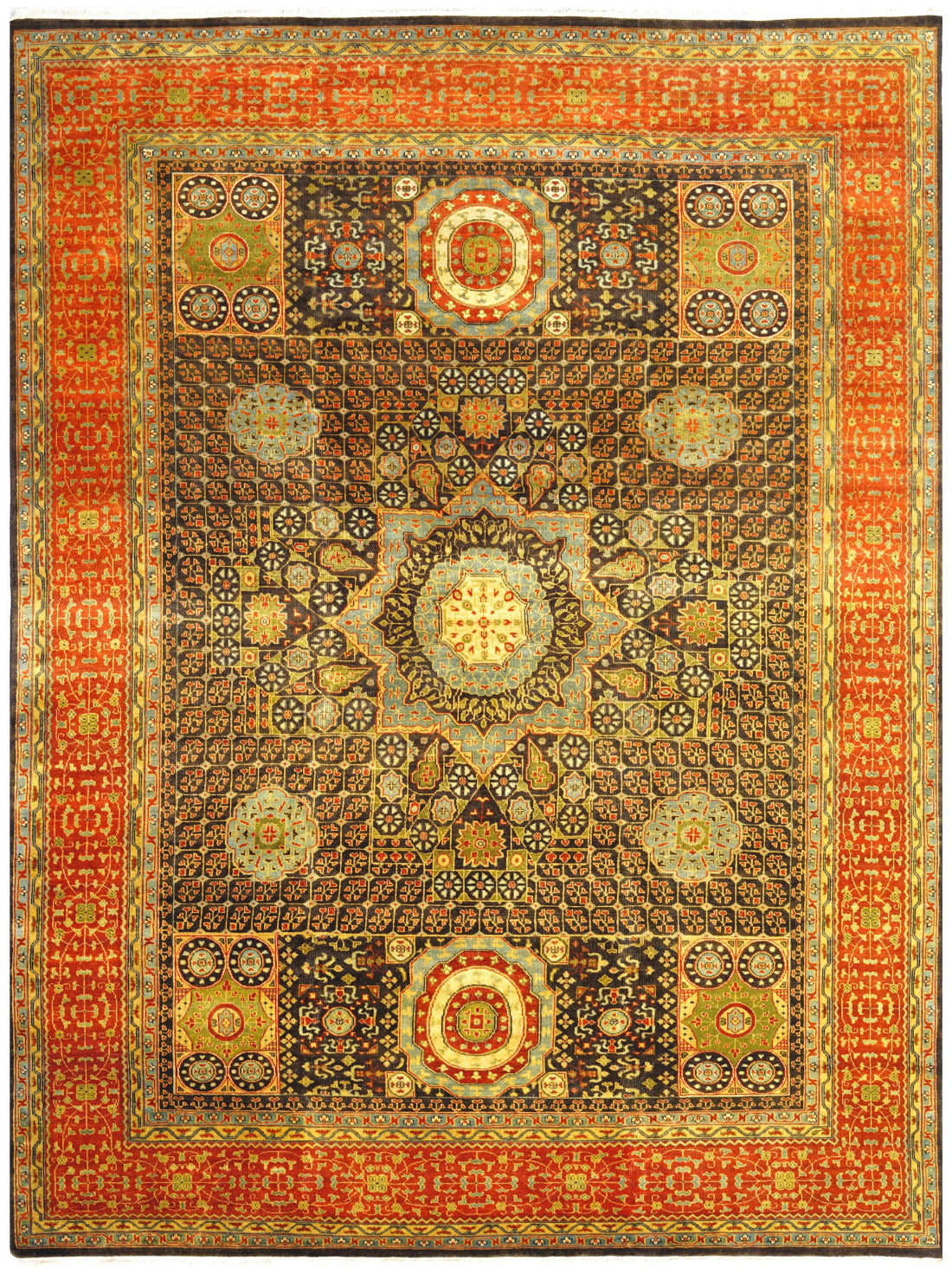 Luxury hand knotted carpet made from 100% Wool