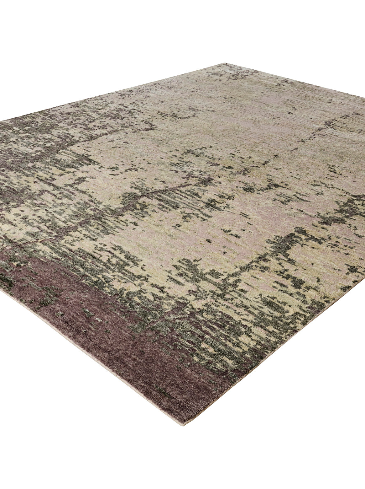 Luxury hand knotted carpet made from Modern in greige color and 8' x 10' size