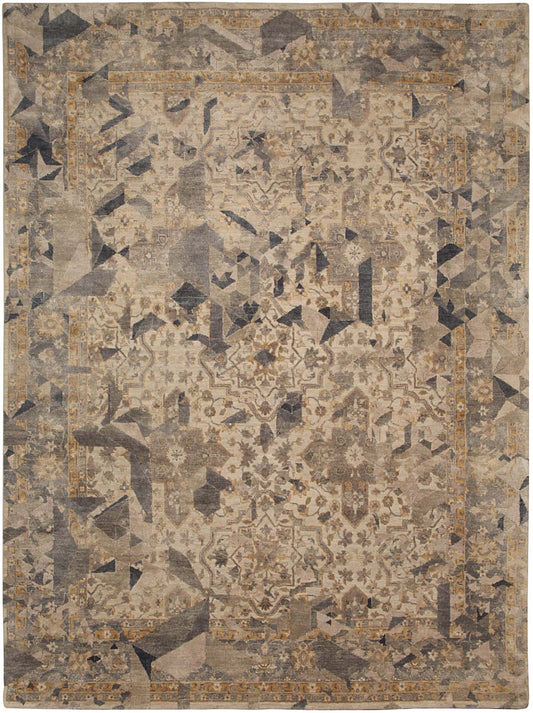 Luxury hand knotted carpet made from Wool & Pure Silk
