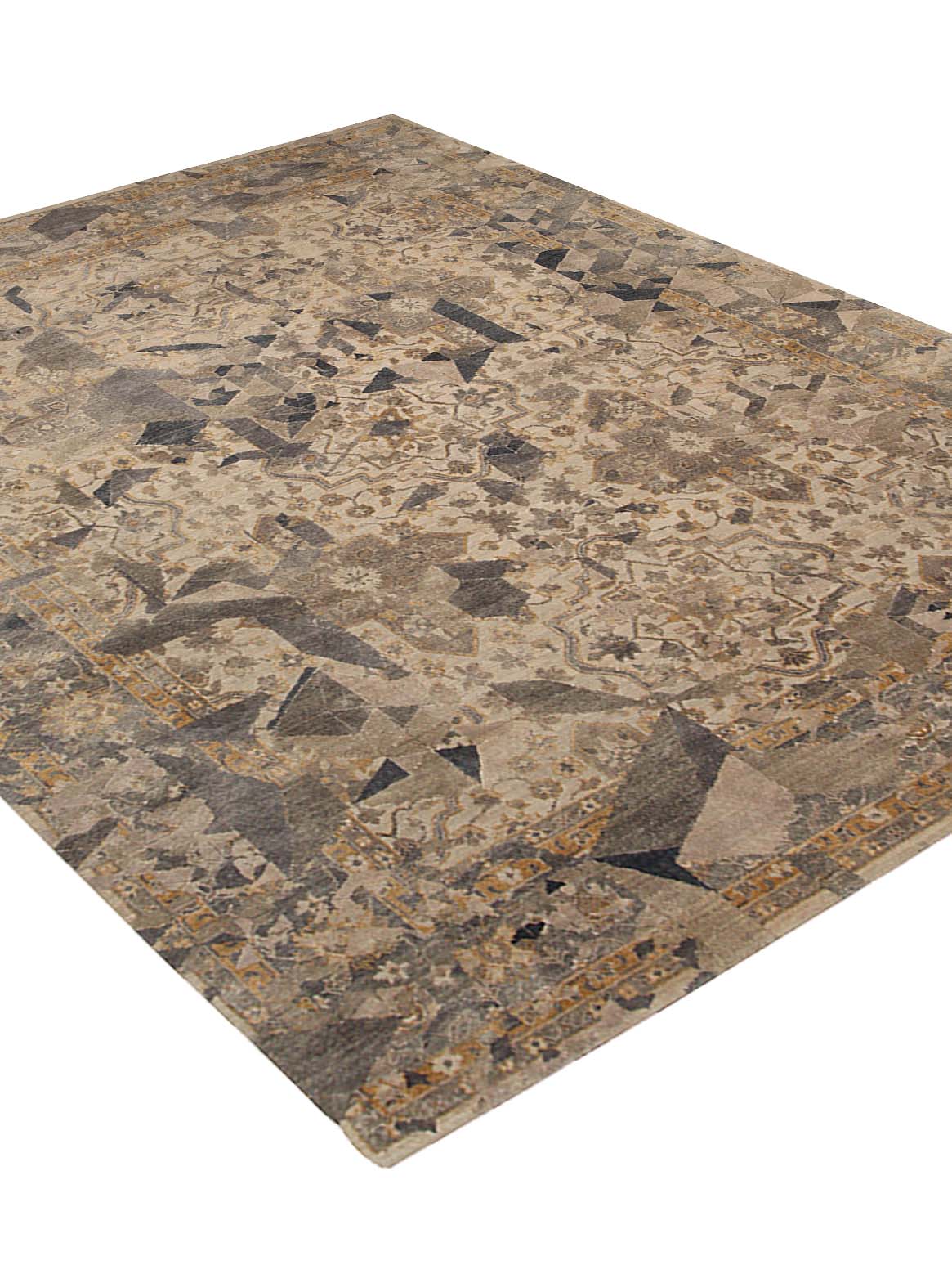 Luxury carpet in Grey Beige color and 6' x 9' size