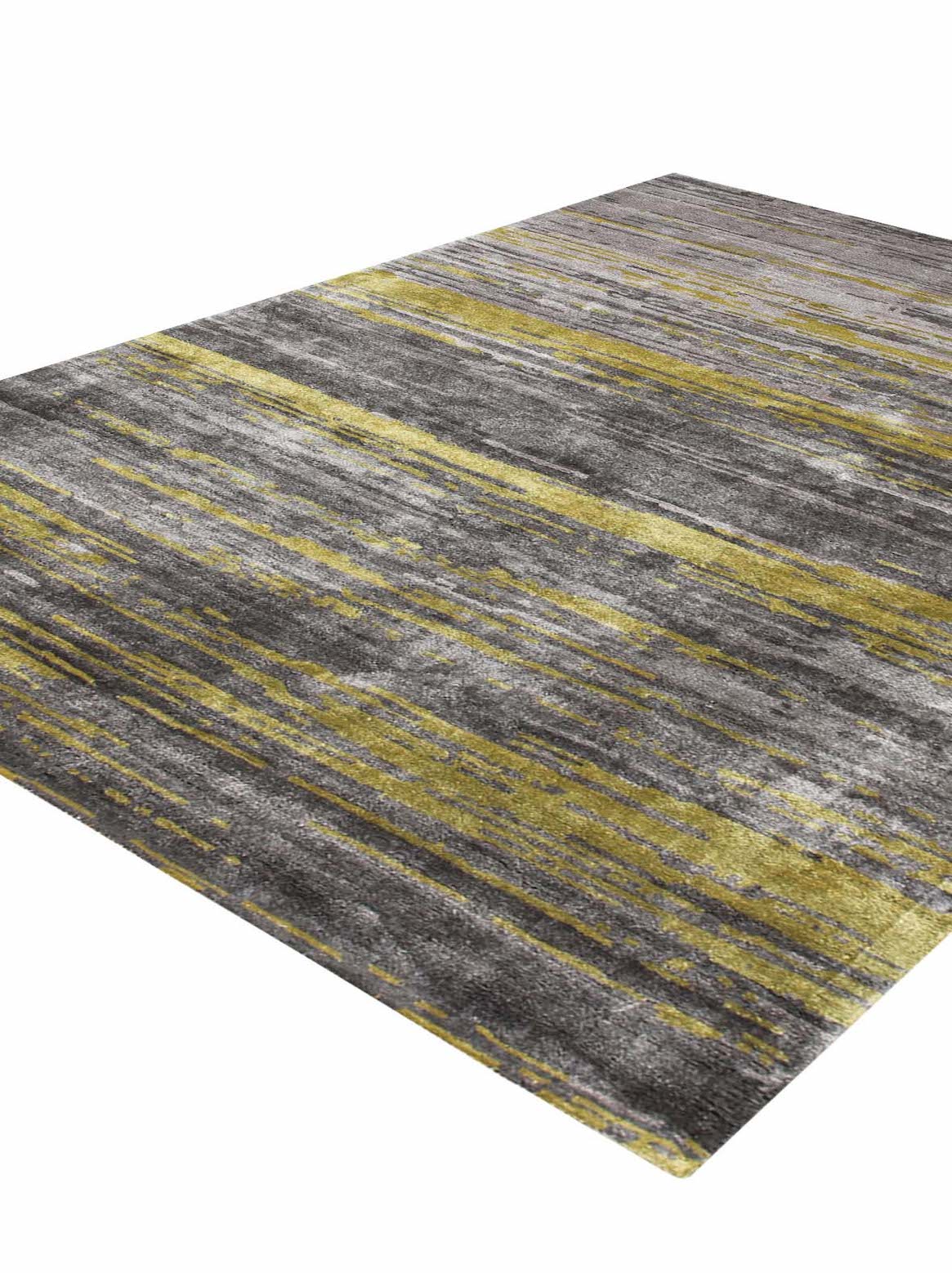 Luxury hand tufted carpet made from Botanical Silk in green color and 3' x 5' size