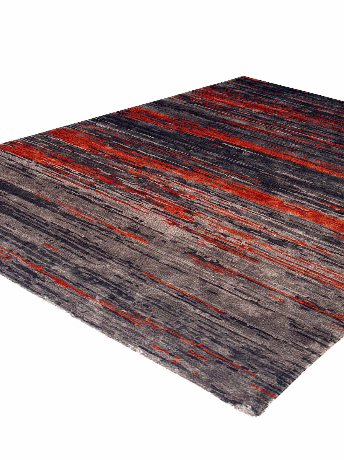 Luxury hand tufted carpet made from Botanical Silk in rust color and 3' x 5' size
