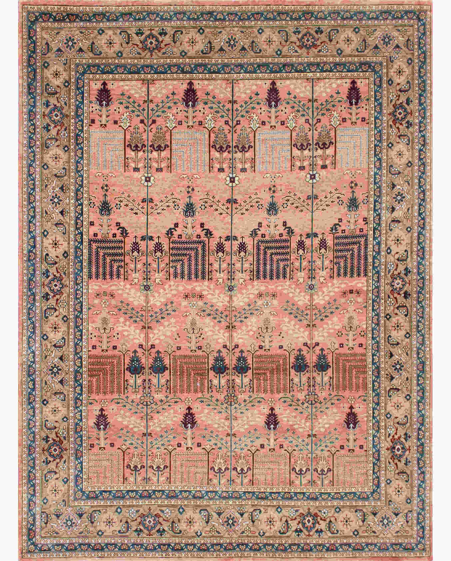 Luxury hand knotted carpet made from 100% Wool