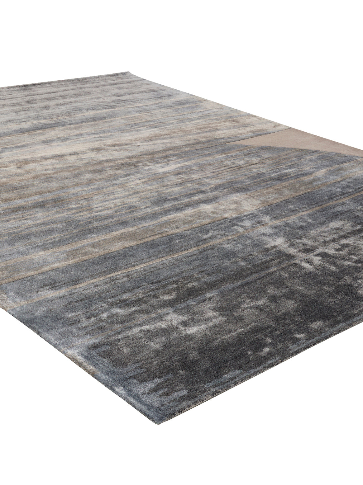 Luxury hand tufted carpet made from Wool & Botanical Silk in grey color and 3' x 5' size