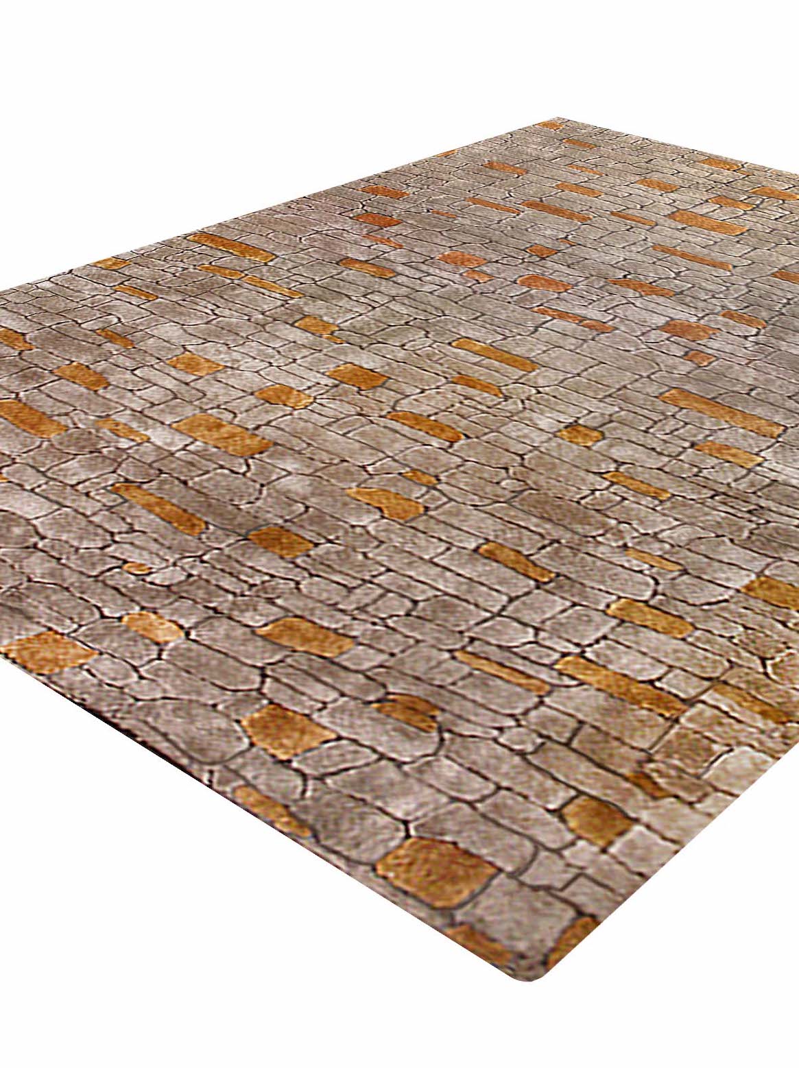 Luxury hand tufted carpet made from Botanical Silk in charcoal gold color and 3' x 5' size