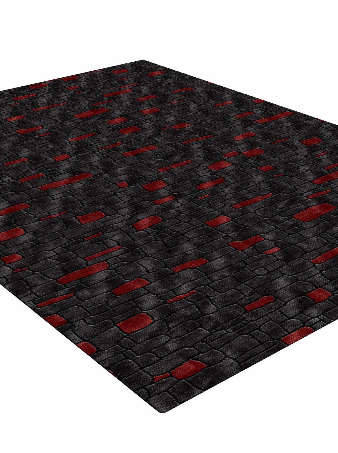Luxury carpet in Red & Black color and 4'6" x 6'6" size
