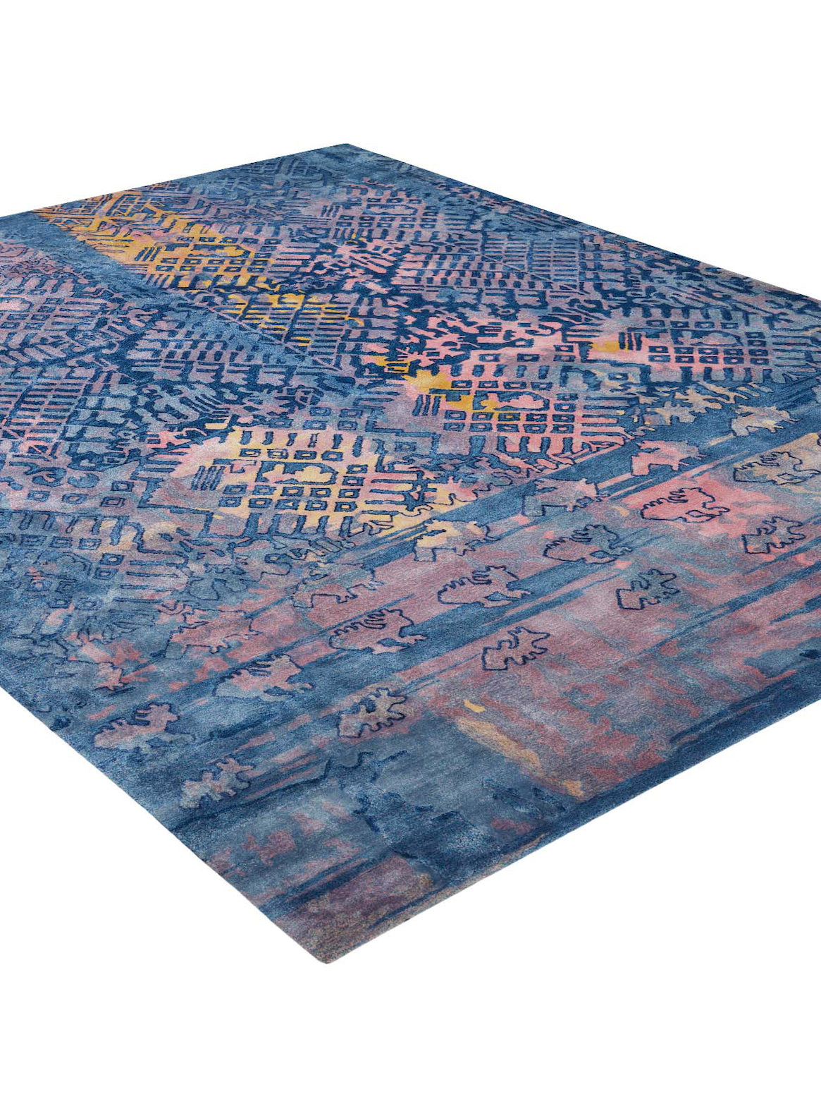 Luxury hand tufted carpet made from 100% Botanical Silk in multi color and 8' x 10' size