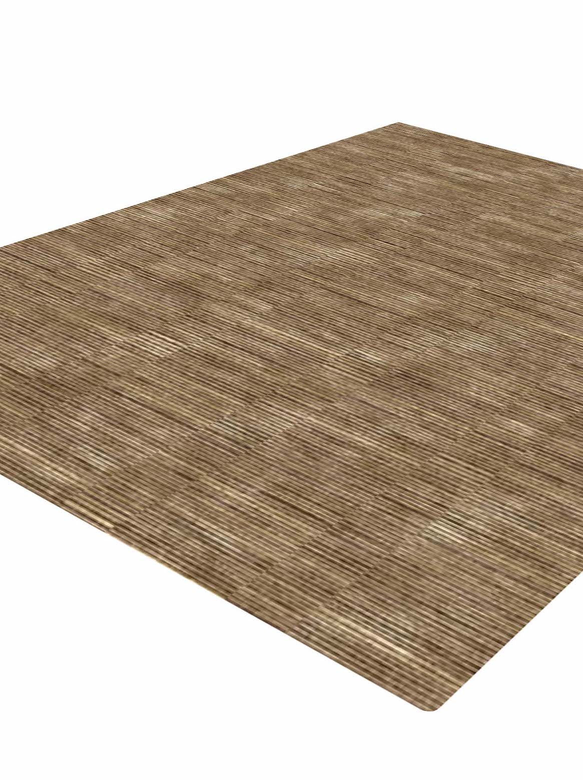 Luxury hand knotted carpet made from Pure Silk in brown color and 5'6" x 8' size