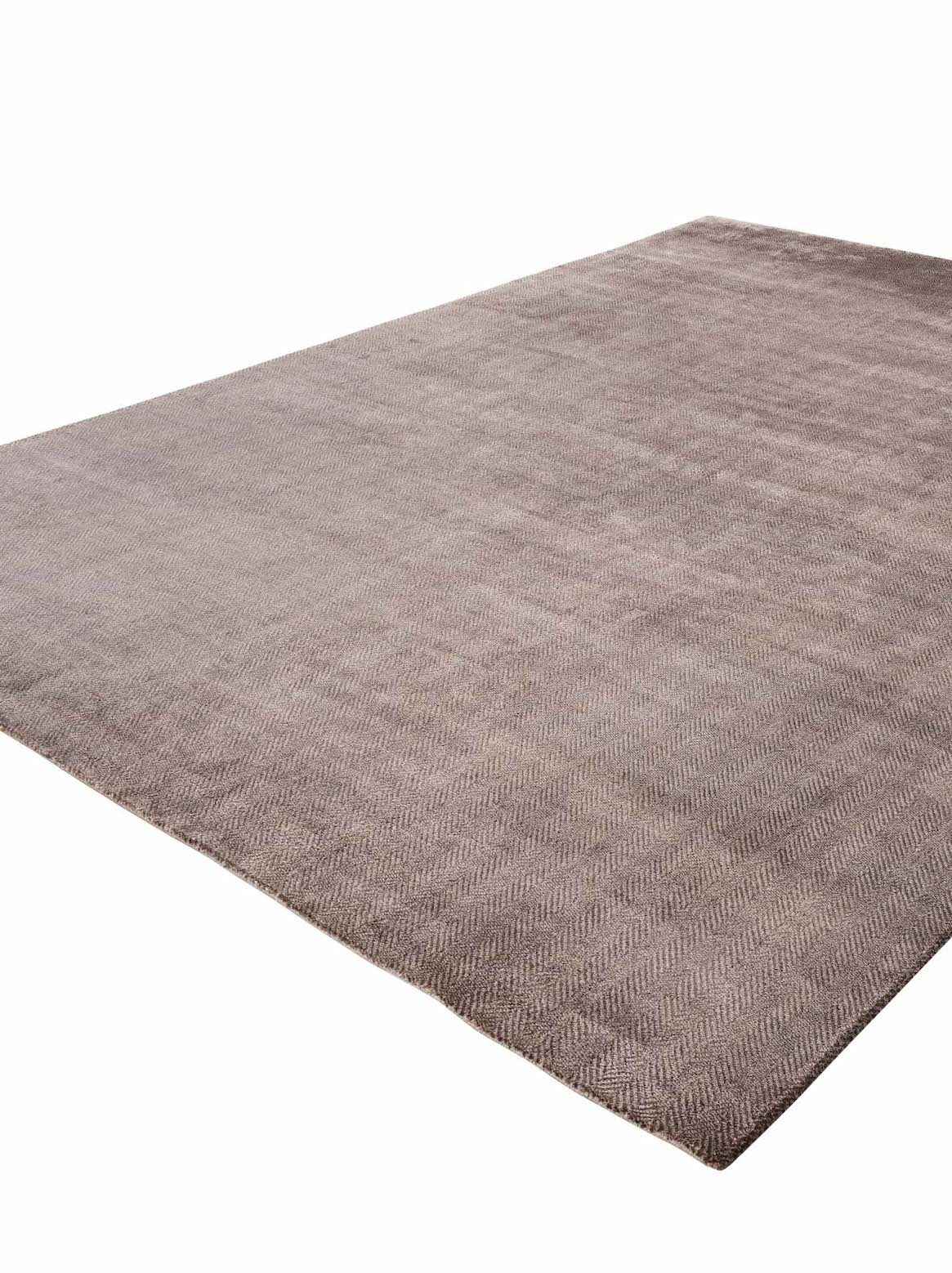 Luxury hand knotted carpet made from Botanical Silk in charcoal grey color and 5'6" x 8' size
