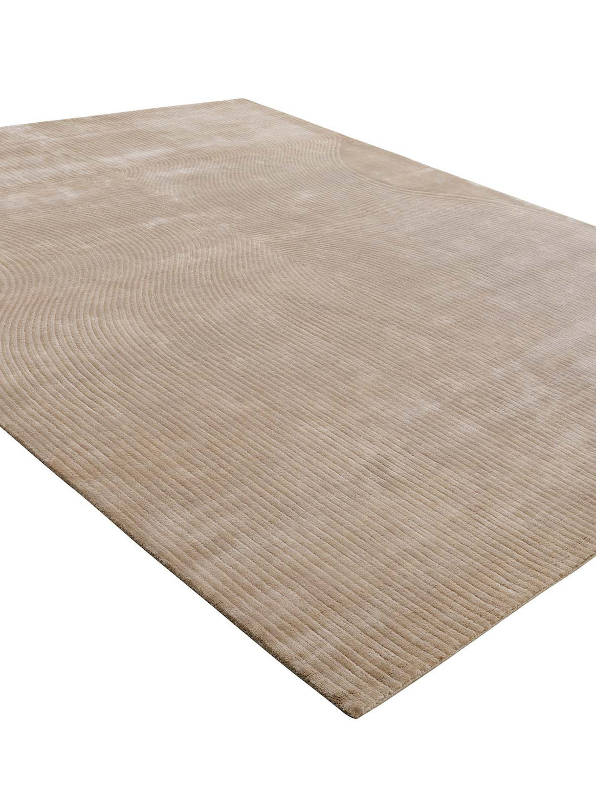 Luxury hand knotted carpet made from Botanical Silk in ivory color and 5'6" x 8' size