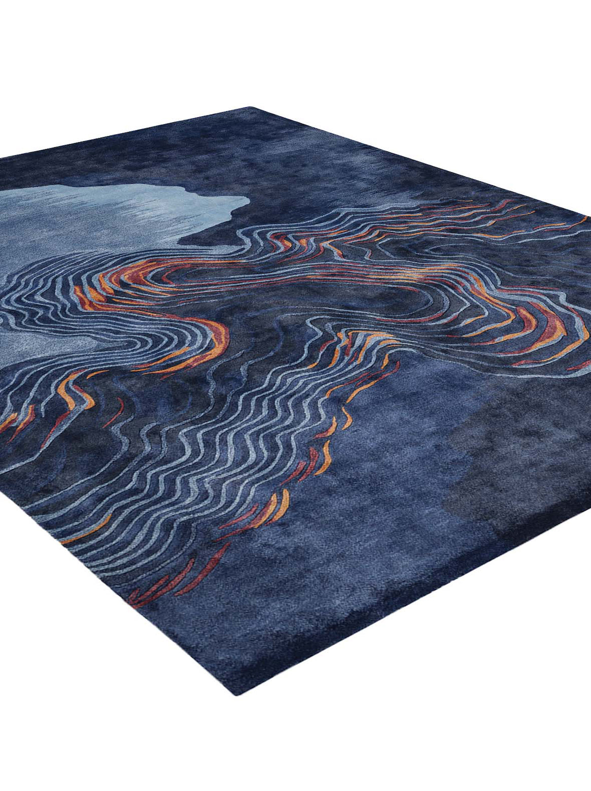 Luxury hand tufted carpet made from 100% Botanical Silk in multi color and 8' x 10' size
