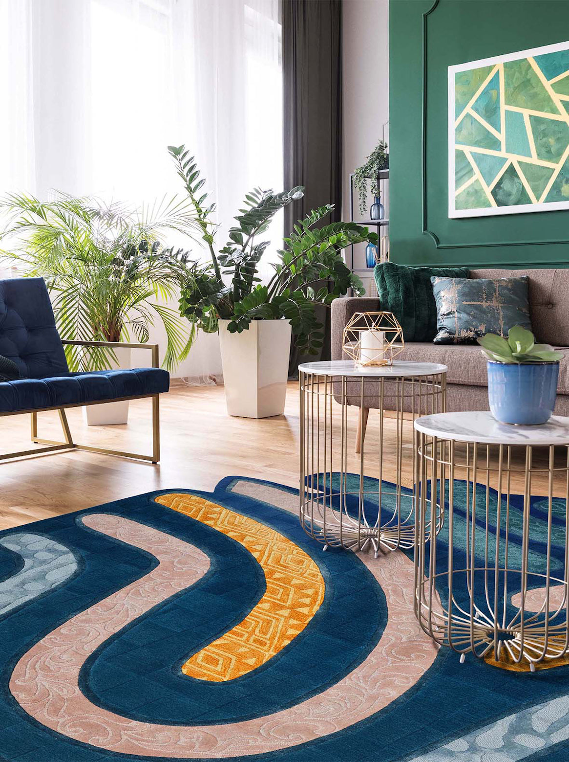 Luxury carpet in Multi color and Custom Size