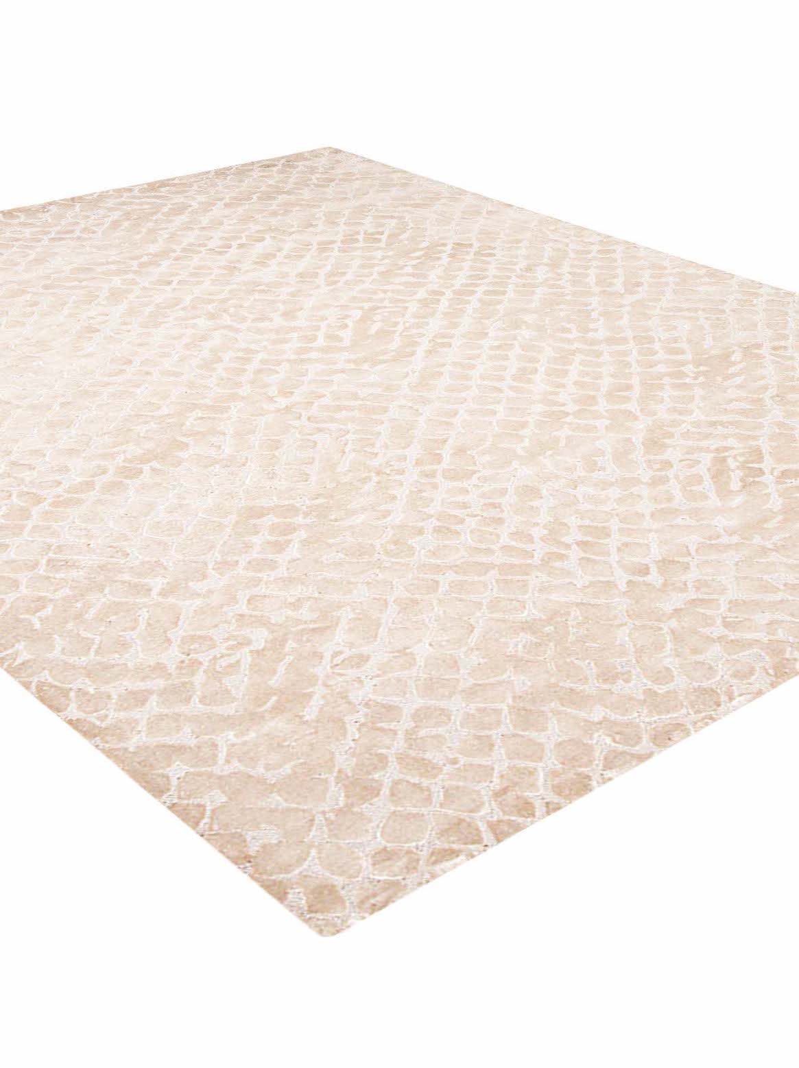Luxury hand tufted carpet made from Botanical Silk in beige taupe color and 3' x 5' size