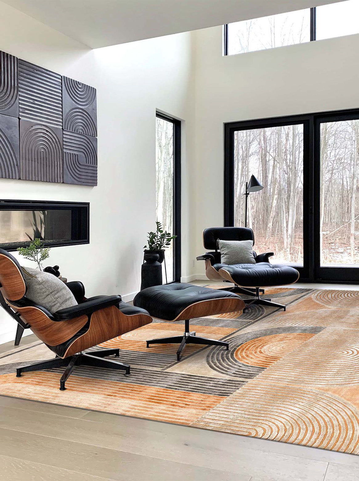 Luxury carpet in Old Rose color and 6' x 9' size