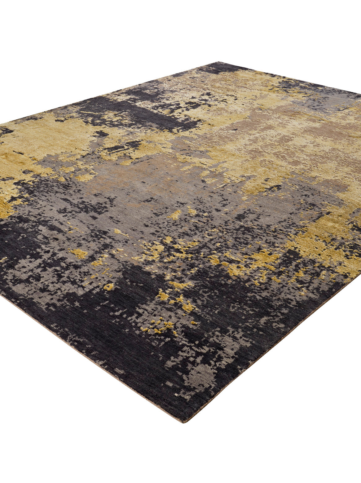 Luxury hand knotted carpet made from Modern in blue gold color and 8' x 10' size